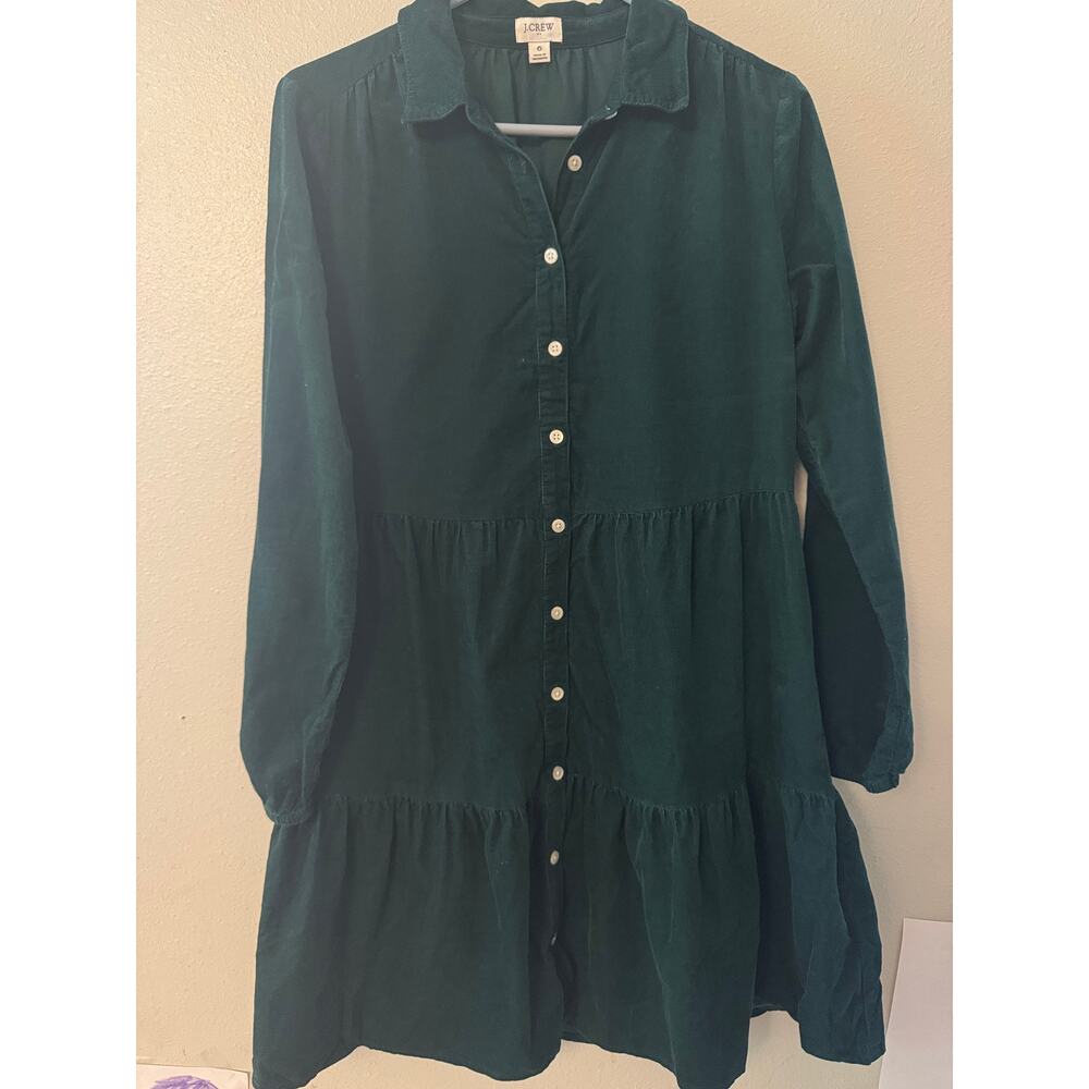 J. Crew women's dark green women's corduroy dress size 6